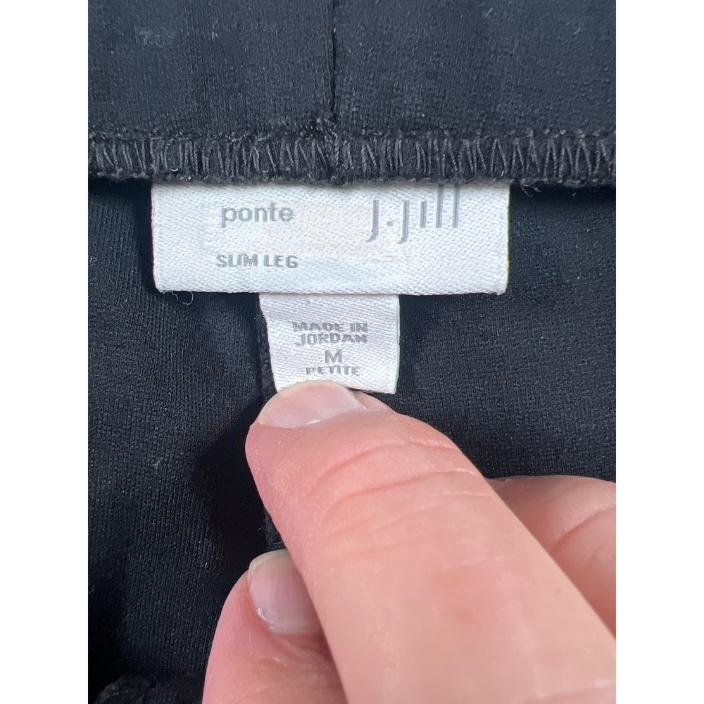 J.Jill Ponte Slim Leg Petite Medium Black Pants Career Casual Comfort‎ - Picture 3 of 7